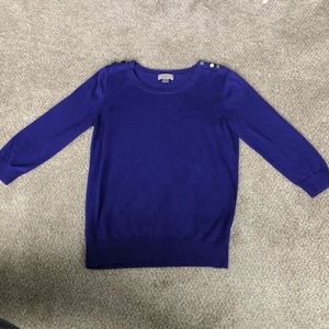 3/4 length sleeve royal blue Loft sweater